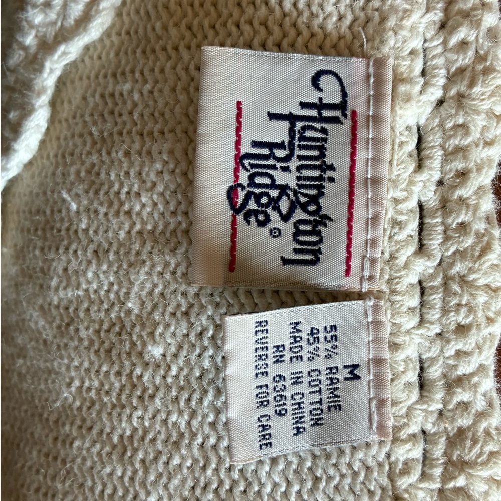 Elegant Cream V-Neck Sweater with Floral Accents - Picture 5 of 5